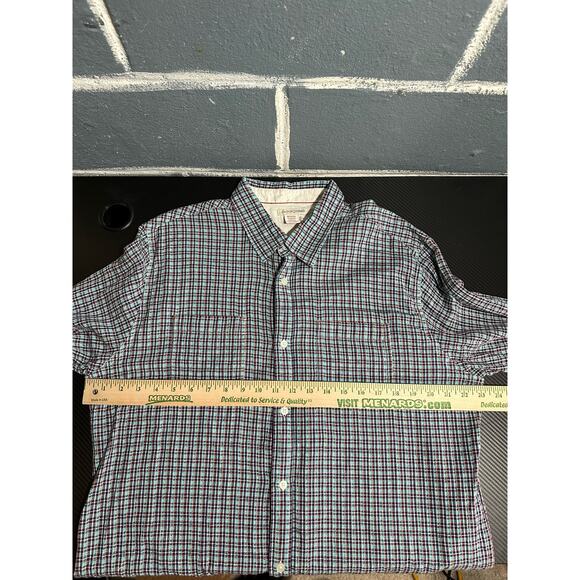 Carbon 2 Cobalt Mens Button Up Shirt Plaid Blue Red Longsleeve Size Large - Picture 5 of 11